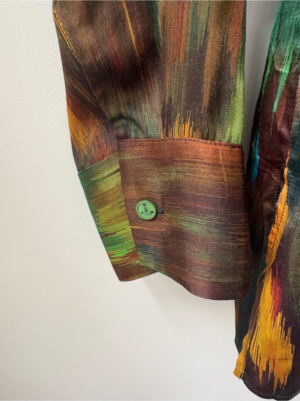 Lafayette 148 New York Multicolor Abstract Button-Down Shirt - Picture 6 of 11